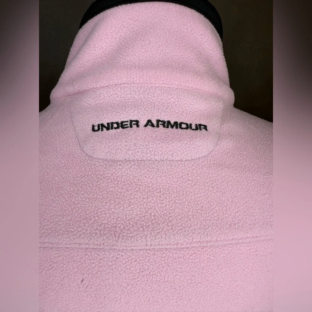 Under Armour Pink & Black Full Zip Fleece Jacket Women’s Size Medium - Picture 5 of 11
